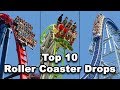 Top 10 Best Roller Coaster Drops With POV's 2018!!!