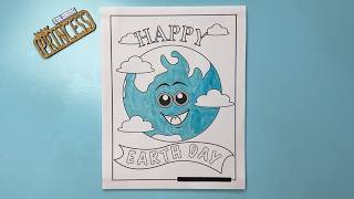 Happy Earth Day / Coloring Page with Markers / Speed Coloring Time Lapse