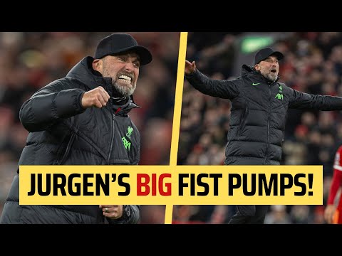 Jurgen's BIG fist pumps! | Liverpool 4-1 Luton