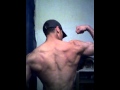 Teen bodybuilder posing