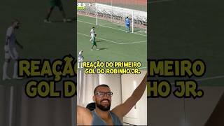 REAÇÃO SANTISTA NO PRIMEIRO GOL DO ROBINHO JR. COM A CAMISA DO SANTOS!!