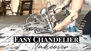 Simple Fixer Upper Style Chandelier Makeover