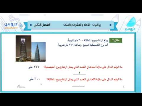 الثاني  الابتدائي | الفصل الدراسي الثاني 1438 | رياضيات | الاحاد والعشرات والمئات