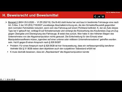 Zivilprozessrecht – Folge 09 (Sekundäre Darlegungslast; Beweismittel)