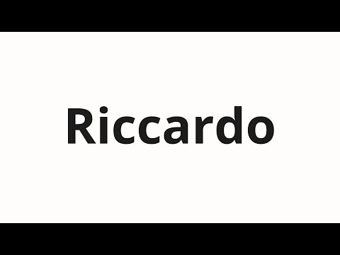 How to pronounce Riccardo