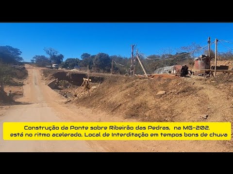 🚧 Construction of the bridge over Córrego das Pedras on the MG-202 in Urucuia-MG started 11/06/26
