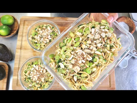 CUCUMBER & CASHEW NOODLE SALAD 🥒- Meal Prep!! #plantbased
