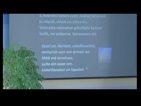 18.5 2019 Pastori Kaarina Villa saarna Tampereen Ilomäentien adventtikirkosta.