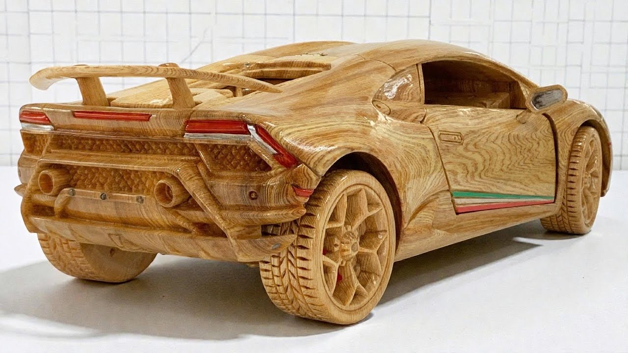 I Carved a Lamborghini Huracán Performante from Wood - Woodworking Art