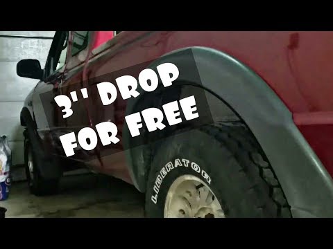 HOW TO LOWER A TRUCK FOR FREE!!! LS SWAPPED RANGER DROP!!!