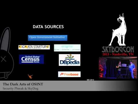 SkydogCON 2013: The Dark Arts of OSINT - Security Phreak & SkyDog
