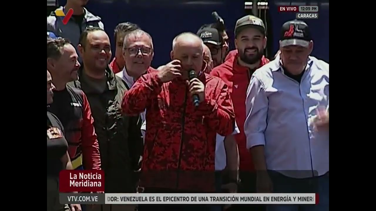Diosdado Cabello en marcha exigiendo levantar sanciones a Venezuela, 23 de marzo de 2026