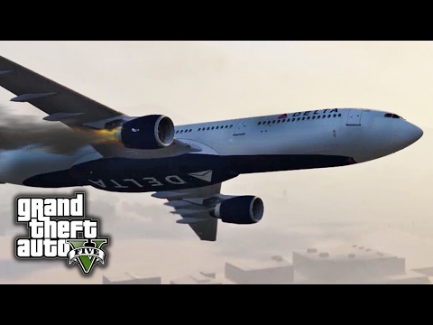 GTA V E47 - Airbus A330-300 Gets Shot Down! | Mod Showcase