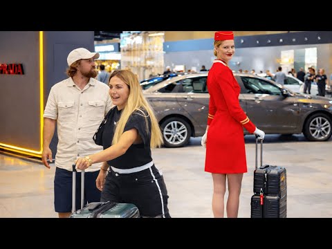 ✈️ Air Lady Jet Arina Rocks Airport Fashion in Red Pilot Outfit #streetstyle #airportfashion #outfit