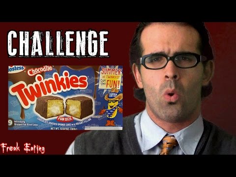 Chocolate Twinkie Challenge: Box of Chocodiles in 1 Minute? | FreakEating Challenge 57