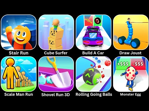 Scale Man Run, Stair Run, Shovel Run 3D, Cube Surfer, Monster Egg - All Levels Gameplay Walkthrough