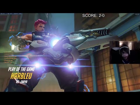 HARBLEU DOMINATING AS ZARYA! 42 ELIMS! POTG! [ OVERWATCH SEASON 19 TOP 500 ]