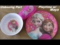 Unboxing A Disney FROZEN Mealtime Set Queen Elsa Princess Anna Olaf