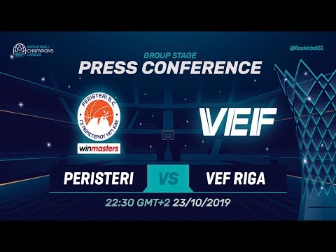 Peristeri winmasters v VEF Riga - Press Conference - Basketball Champions League 2019-20