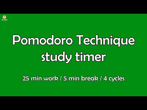 Pomodoro Technique study timer - 25 min work / 5 min break / 4 cycles over 115 min