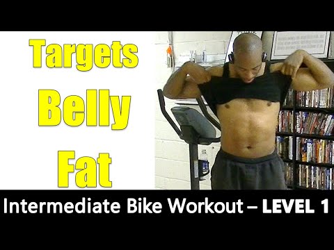 Intermediate Stationary Bike Weight Loss Workout for Belly Fat. 40 Minutes Video
