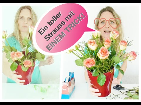 , title : 'DIY: 1 Bund Blumen in der Vase dekorieren - super Trick'
