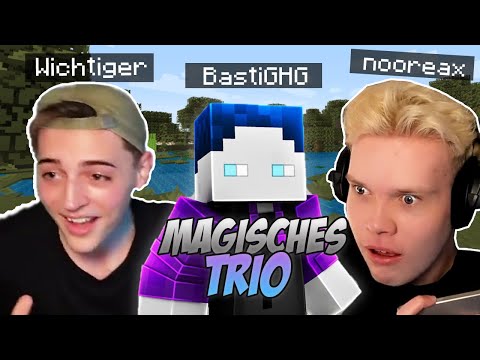 Nooreax, BastiGHG and Wichtiger play Minecraft UHC as a trio against 250 spectators