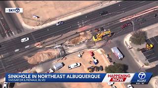 Sinkhole in Northeast Albuquerque affecting Menaul traffic for several days
