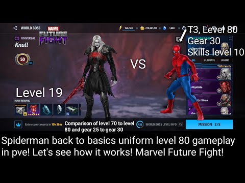 Spiderman back to basic uniform gameplay against Knull! Let's see how it works! Marvel Future Fight!