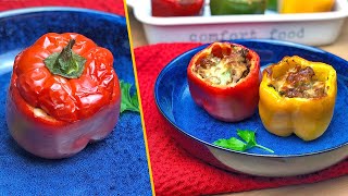 Best Stuffed Peppers | Quick & Easy Stuffed Peppers Recipe With meat, cheese & herbs | Recipe Castle