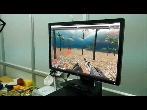 FPS game with Tobii Eye X30 eye tracker and Load Cells(with Arduino)