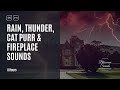 8 Hours Of Calming Ambiance With Thunder Cat Purr Fireplace In An Antique Mansion ️