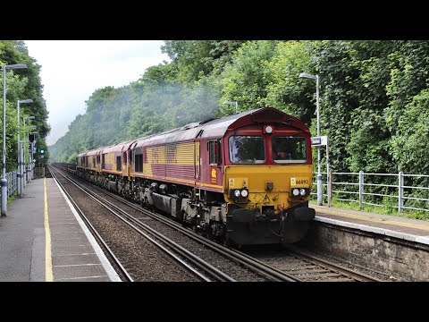 (HD) 66092 drags ECR 66073 + 66032 + 66205 through Shoreham working 4E26 9/7/21