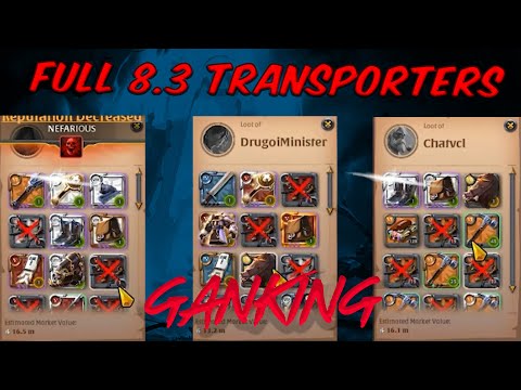 FULL 8.3 TRANSPORTERS WORTH 60 MILLION | ALBION ONLINE | RED ZONE GANKING MONTAGE