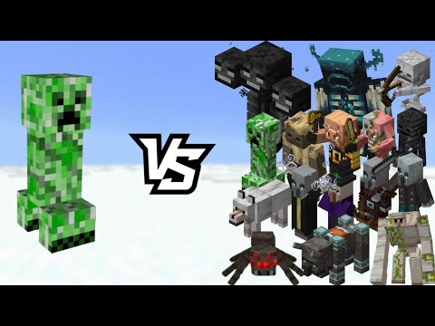 EPIC Minecraft Creeper vs All Mob Battle!