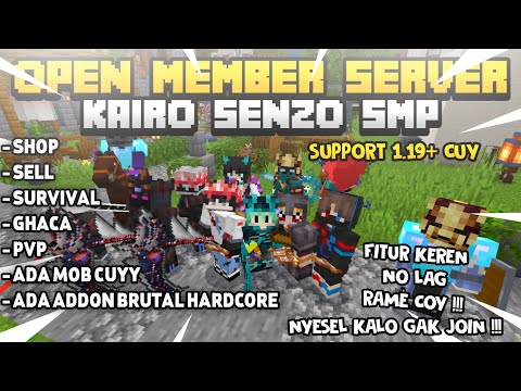 Sandifka Gaming -  OPEN MEMBERS SERVER MINECRAFT PE ON 24 HOURS!!!  SURVIVAL ONLY VERSION 1.19+ - 1.19.51 |  CAIRO SENZO SMP