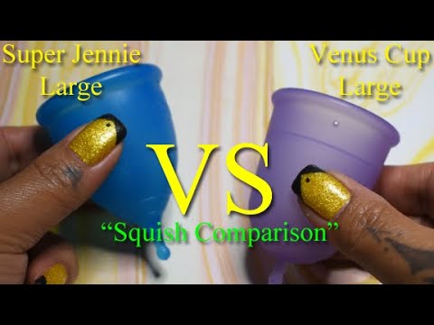 Super Jennie vs Venus Cup LARGE Menstrual Cup Squish