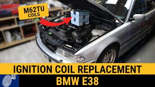 BMW ignition coil replacement How to change coils on E38 740i M62TU E39 540i m62 m60 E31 E34 E53 m54