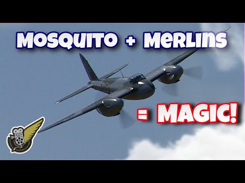 WW2 Mosquito Fighter Bomber Flybys - Awesome Merlin Sound