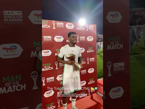 RAPHEAL ONYEDIKA with his Man of the Match Award . What a Performance 🔥 Uganda 🇺🇬 1:3 Nigera 🇳🇬