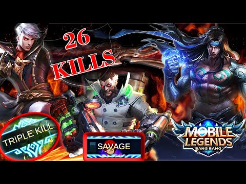 Roger Savage !! Beast Roger wipeout All Enemies!! 26 Kills super Aggressive Roger !! mobile legend