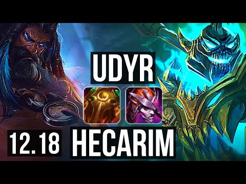 UDYR vs HECARIM (JNG) | 3/0/10, Rank 4 Udyr | KR Grandmaster | 12.18