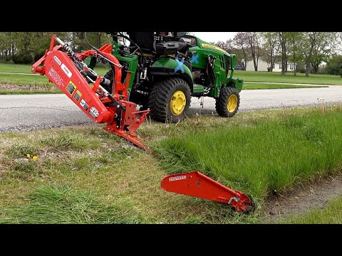 Mowing Overgrown Ditch Banks! Turbo Subcompact Tractor + Sickle Bar Mower!
