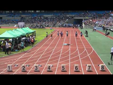 110827 Minho 100m sprint, Shindong "falling"