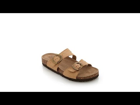 PureSole "Sedona" Embossed Leather Comfort Sandal