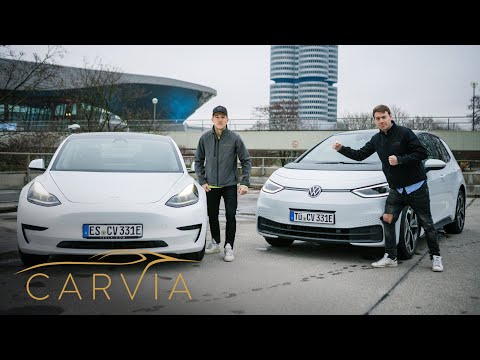 Tesla Model 3 2021 vs. VW ID3 Pro Performance in a brotherly duel | CarVia