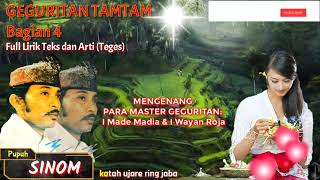 Download lagu GEGURITAN PALING LEGENDARIS - GEGURITAN TAMTAM BAGIAN 4 mp3