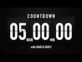 5 Hour Countdown Timer Flip Clock With Simple Beeps