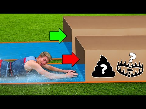 DONT Water Slide through the Wrong Mystery Box!! Video
