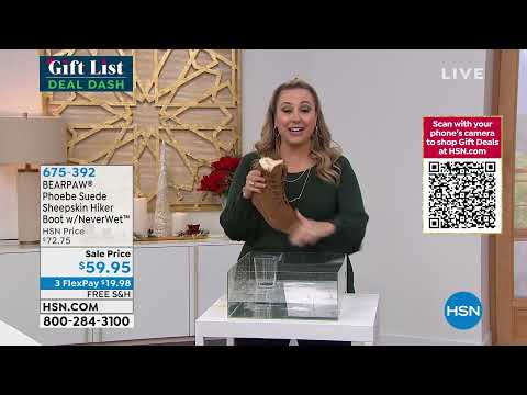 BEARPAW Phoebe Suede Sheepskin LaceUp Hiker Boot  with N...